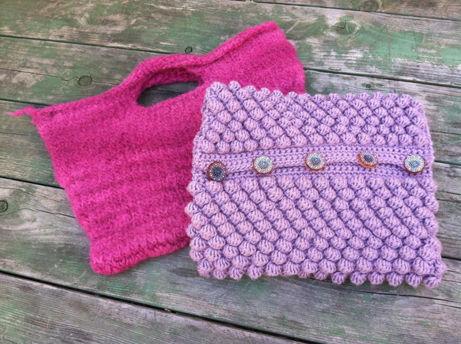 650 knit-felt & crochet bag